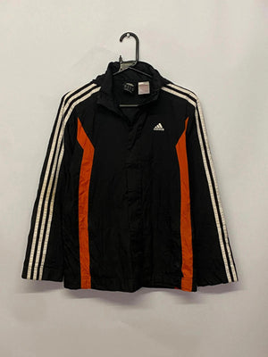 Adidas Black & Orange Fleece-Lined Track Jacket