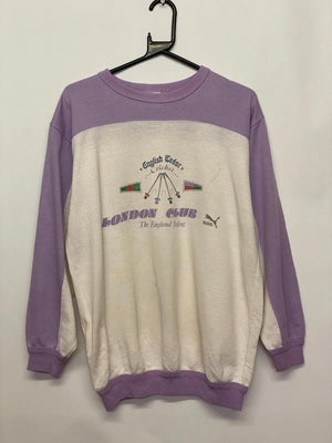 Vintage Puma “London Club” Purple & White Sweatshirt