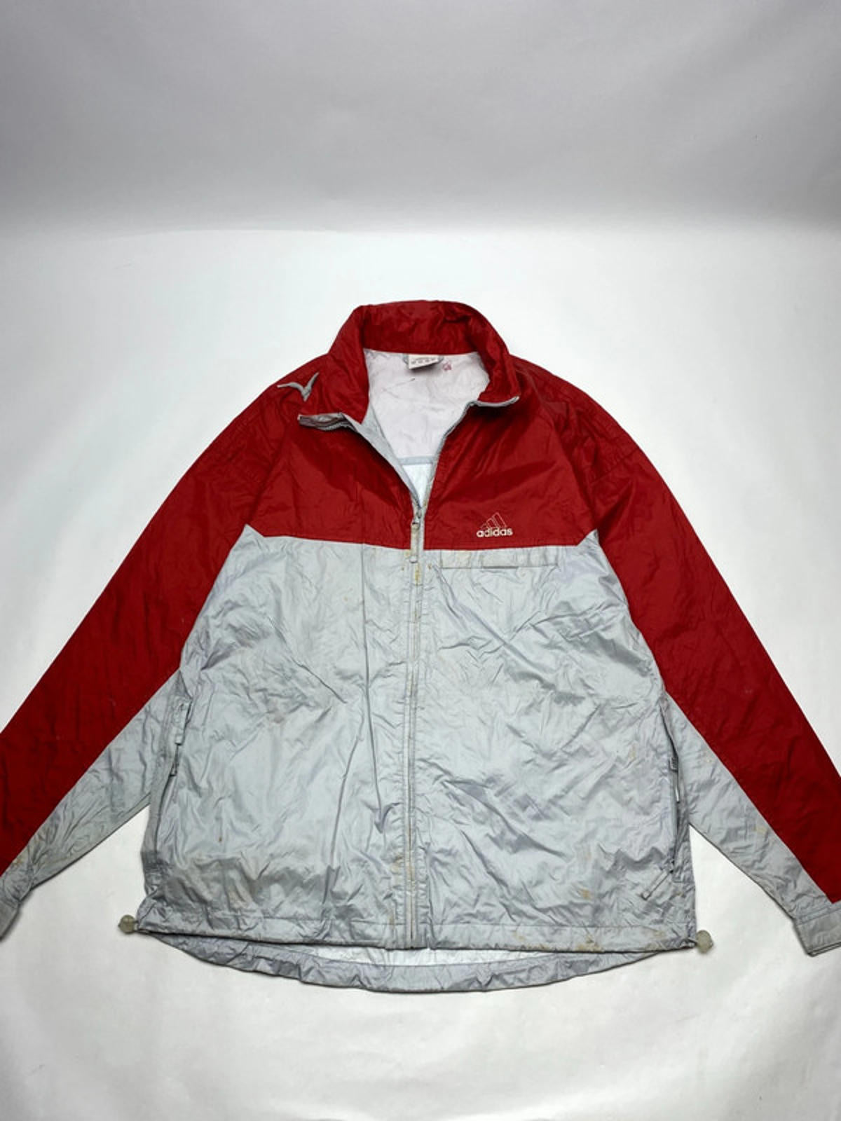 Adidas Red & Grey Windbreaker Jacket – Size L / 40