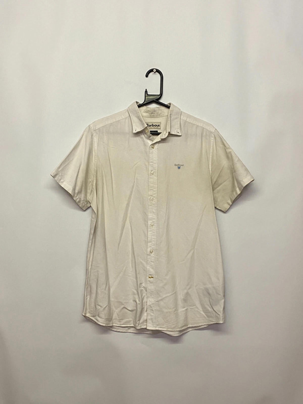 Barbour Tailored Fit White Short Sleeve Shirt