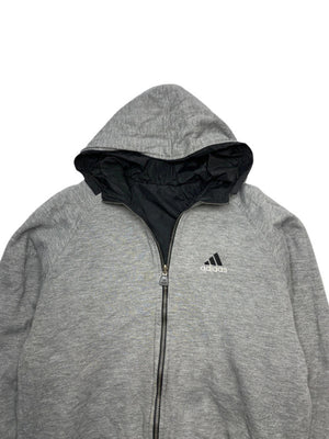 Vintage 90s Grey-Black Adidas Reverse Jacket Men's Large