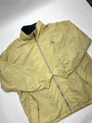 Vintage Kappa Beige Full-Zip Windbreaker Jacket