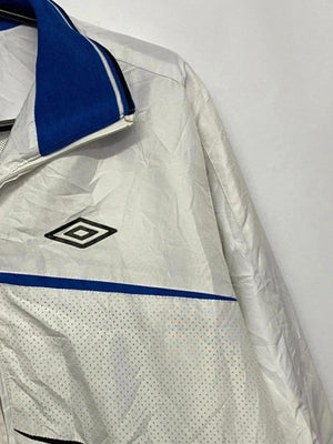 Umbro Men's White and Blue Lightweight Track Jacket