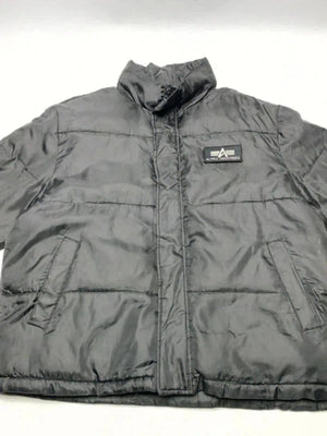 Alpha Industries Black Puffer Jacket Military Style