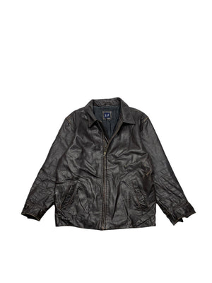Brown Leather GAP Jacket Men's Medium