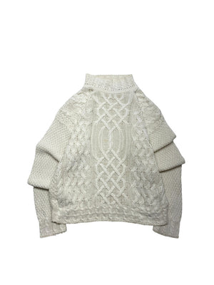 Cream Turtleneck Jumper Men's Medium