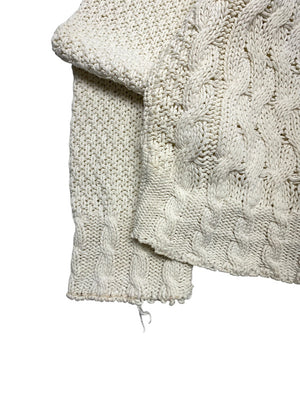 Cream Turtleneck Jumper Men's Medium