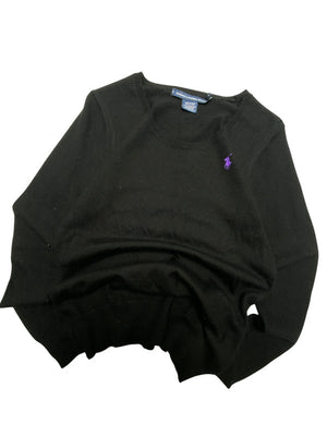 Black Wool Ralph Lauren Sport Crew-neck Jumper Women's Large