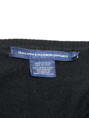 Black Wool Ralph Lauren Sport Crew-neck Jumper Women's Large