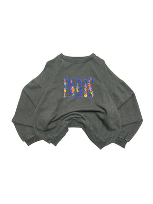 Black Paris Embroidery Sweatshirt Men's Large
