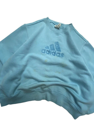 00s Light Blue Adidas Logo Sweatshirt Men's Large