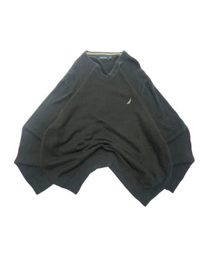 Black Nautica Chest Logo V-neck Jumper Men's XXL