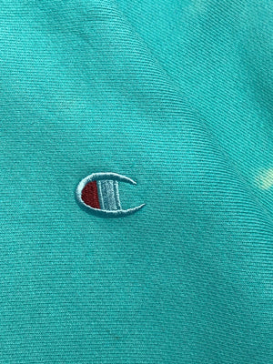 Turquoise Champion Chest Logo Hoodie Men's Large