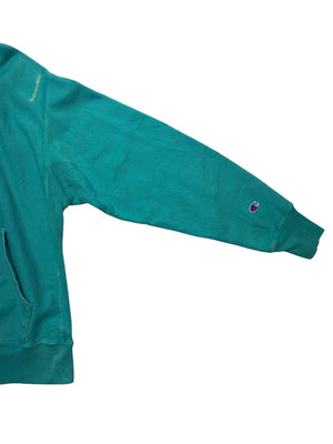 Turquoise Champion Chest Logo Hoodie Men's Large