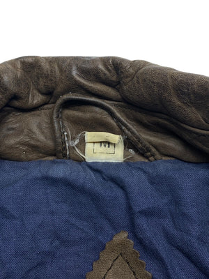 Brown Leather Big Valley Long Jacket Men's Medium