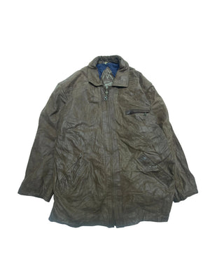 Brown Leather Big Valley Long Jacket Men's Medium