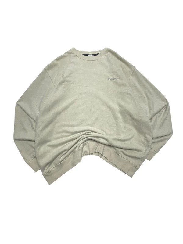 Beige Columbia Chest Embroidery Sweatshirt Men's XXL
