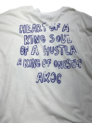 White AKOO Print Long-sleeved T-shirt Men's 4XL