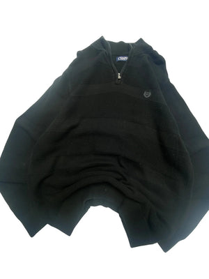 Black CHAPS 1/4 Zip-up Jumper Men's Medium