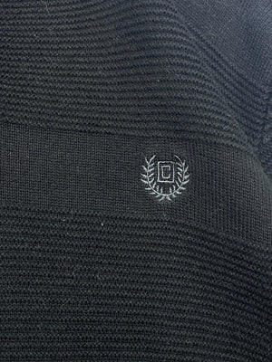 Black CHAPS 1/4 Zip-up Jumper Men's Medium