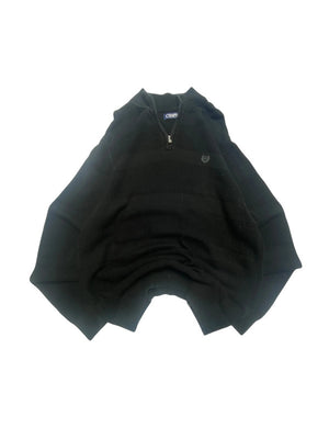 Black CHAPS 1/4 Zip-up Jumper Men's Medium