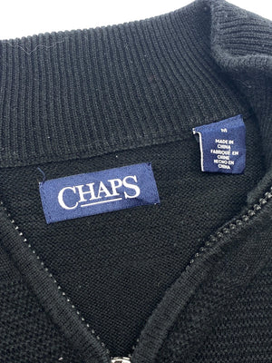 Black CHAPS 1/4 Zip-up Jumper Men's Medium