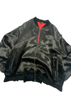 Black Bomber Jacket MA-1 Men's Large