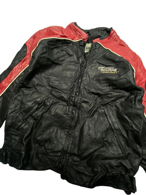 Black Leather Burk's Bay Biker Jacket Men's XL