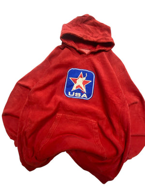 Red Steve & Barry's USA Badge Hoodie Men's Small