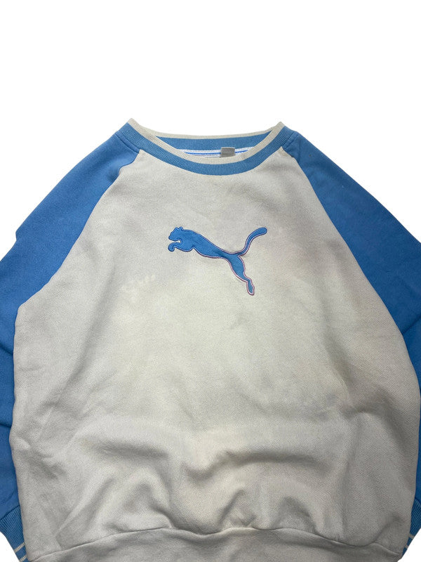 Cream Puma Logo Sweatshirt Men's Small