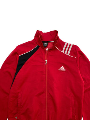 00s Red Adidas Tracksuit Jacket Women's Large