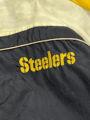 Black NFL Steelers Logo Bomber Jacket Men's XXL