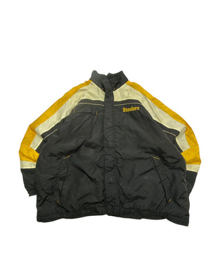 Black NFL Steelers Logo Bomber Jacket Men's XXL