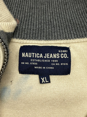 Beige Nautica Jeans Co. Half-zip Sweater Men's XL