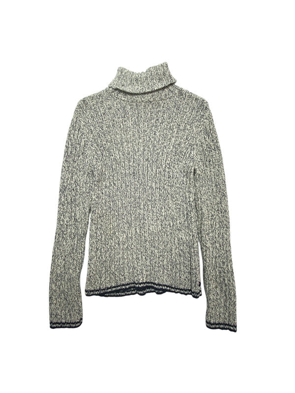 Black-White Ralph Lauren Polo Jeans Co. Turtleneck Knitwear Jumper Women's Medium