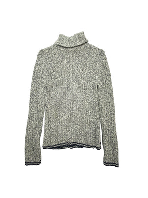 Black-White Ralph Lauren Polo Jeans Co. Turtleneck Knitwear Jumper Women's Medium