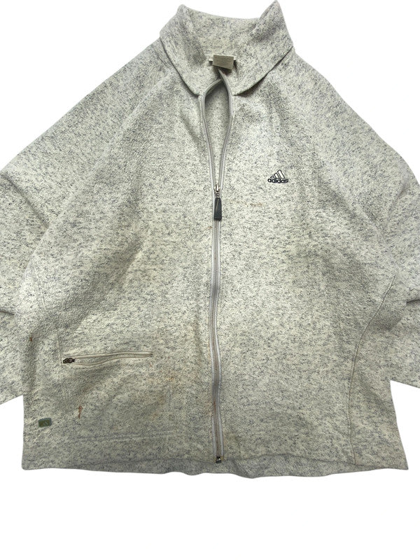 90s Grey Adidas Fleece Jacket Men's Large