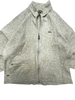 90s Grey Adidas Fleece Jacket Men's Large