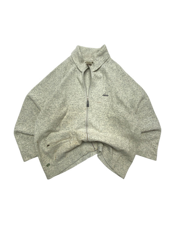 90s Grey Adidas Fleece Jacket Men's Large