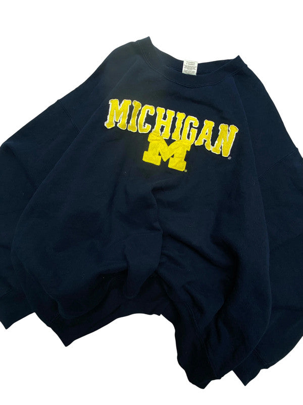 Navy Gildan Michigan Badge Sweatshirt Men's XL