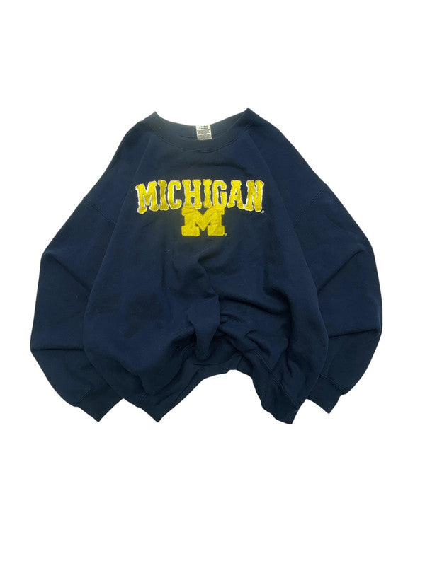 Navy Gildan Michigan Badge Sweatshirt Men's XL