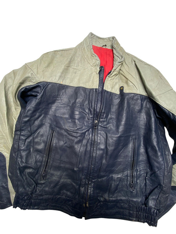 Black Leather BMW Racer Jacket Men's Medium