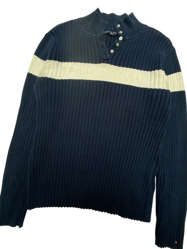 Navy Tommy Hilfiger Button-up Jumper Women's Small