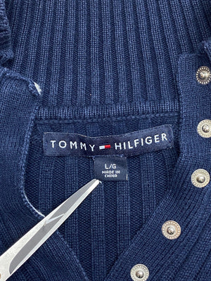 Navy Tommy Hilfiger Button-up Jumper Women's Small