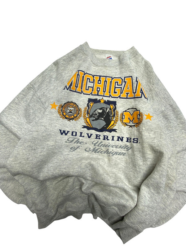 Grey Jerzees Badge Sweatshirt Men's XL