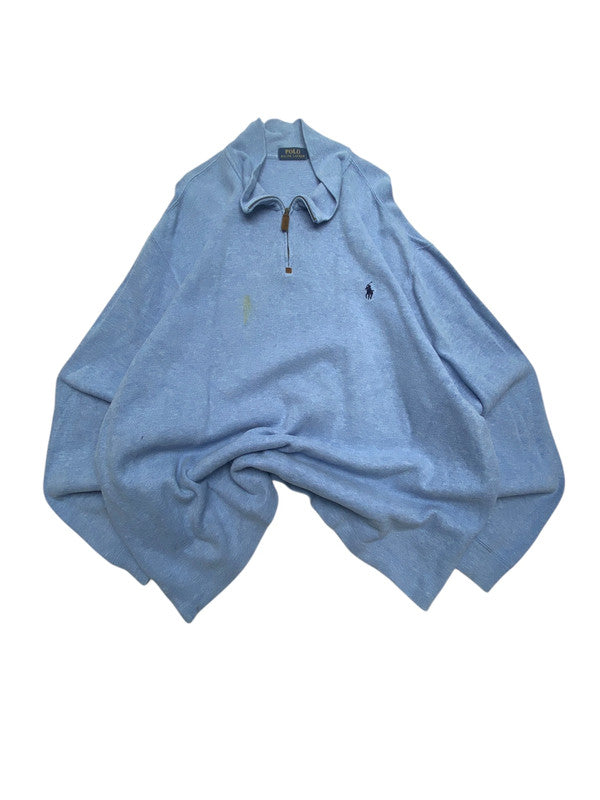 Blue Ralph Lauren 1/4 Zip-up Sweatshirt Men's XXL