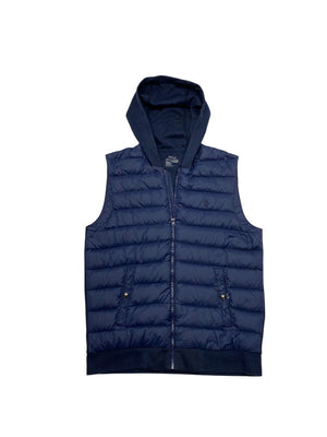 Navy Ralph Lauren Puffer Gilet with Hood Men's Small