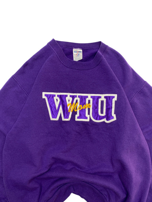 Purple Jerzees Badge Sweatshirt Men's Medium