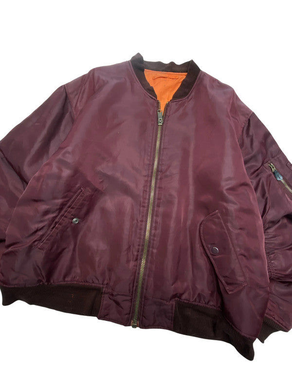 Burgundy Bomber Jacket MA-1 Men's XL