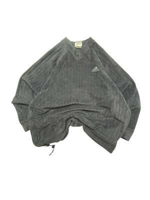 90s Grey Adidas V-neck Fleece Men's XL